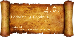 Ledofszky Donát névjegykártya